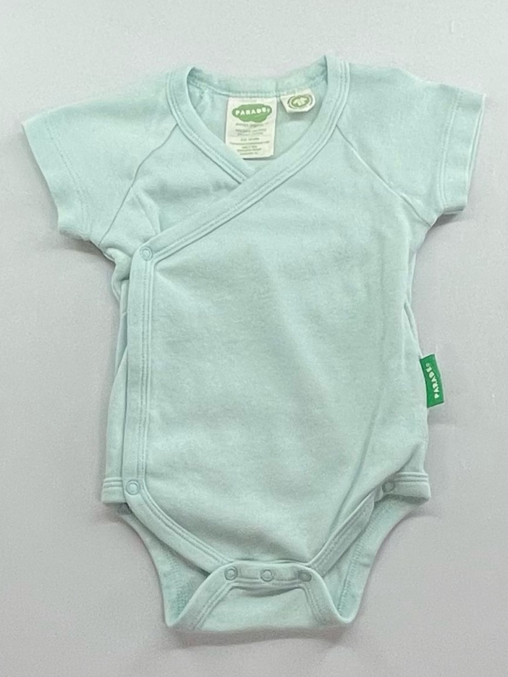 Parade Organics Mint Green Short Sleeve Kimono Bodysuit 3-6 months